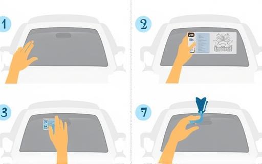 Diagramm zur korrekten Anbringung der Klebevignette an der Windschutzscheibe