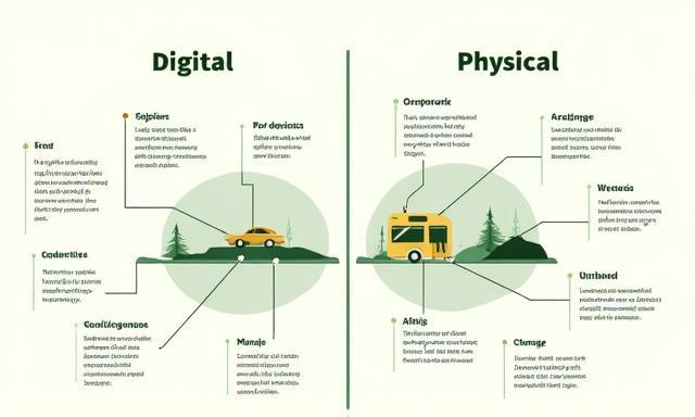 Vergleichsdiagramm zur Auswahl zwischen digitaler und physischer Vignette